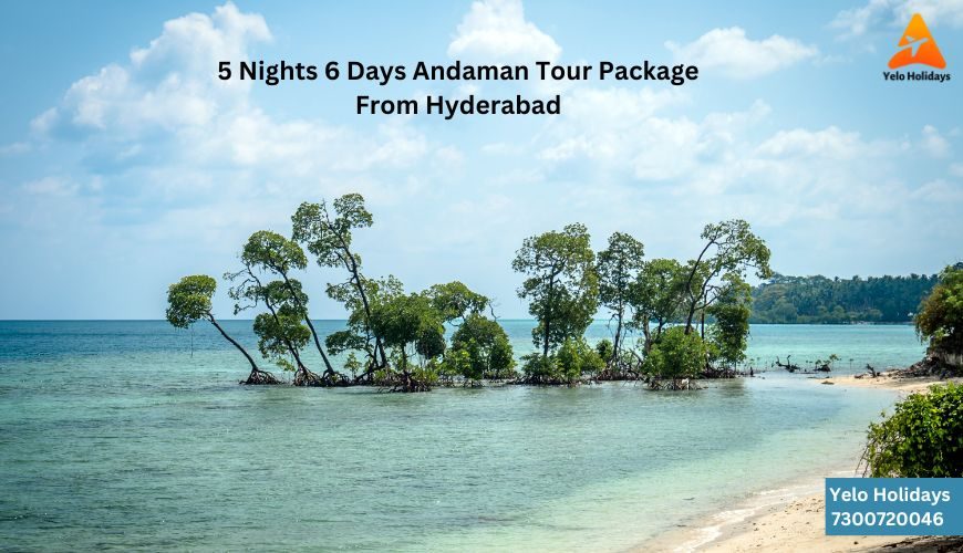 "5 Nights 6 Days Andaman Tour Package From Hyderabad" - A breathtaking view of Andaman's turquoise waters and palm-fringed beaches.